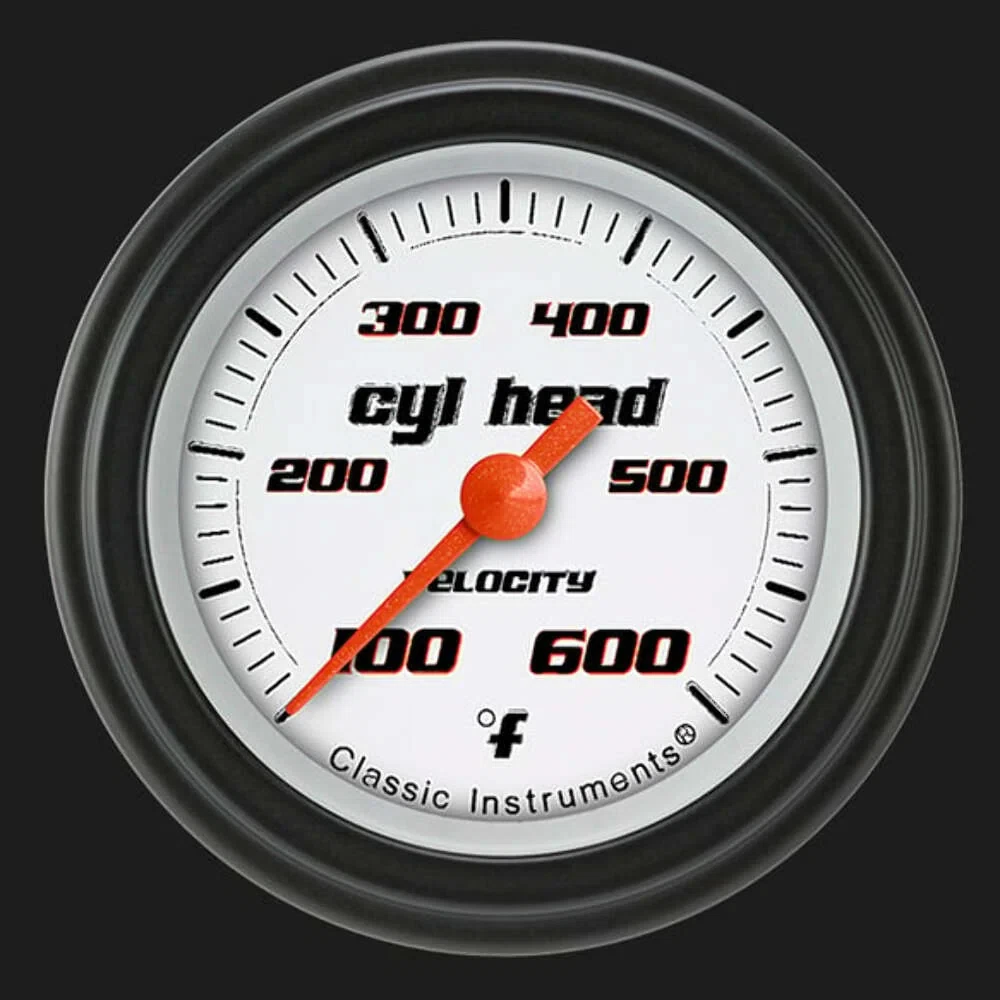 Velocity White 2 1_8_ Cylinder Head Temp. Gauge VS197WBLF